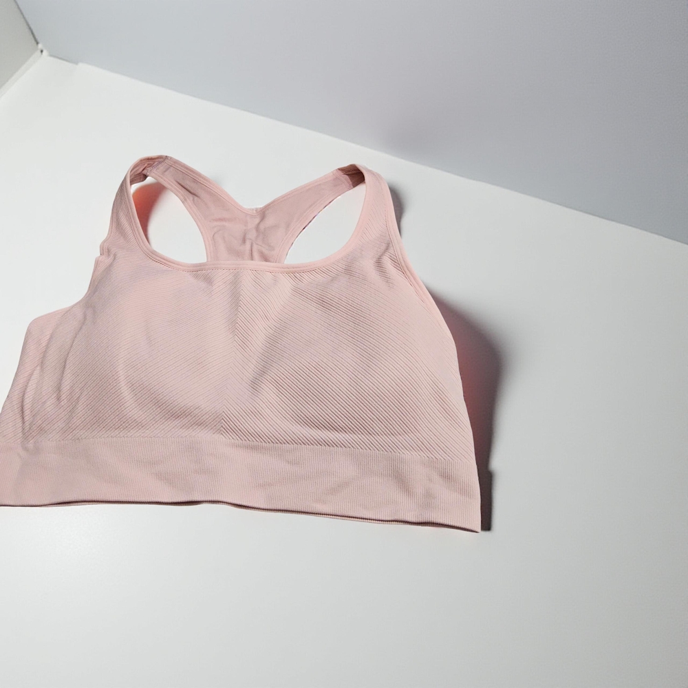 New Members Mark Pink Racerback Sports Bra Seamless Size XXL